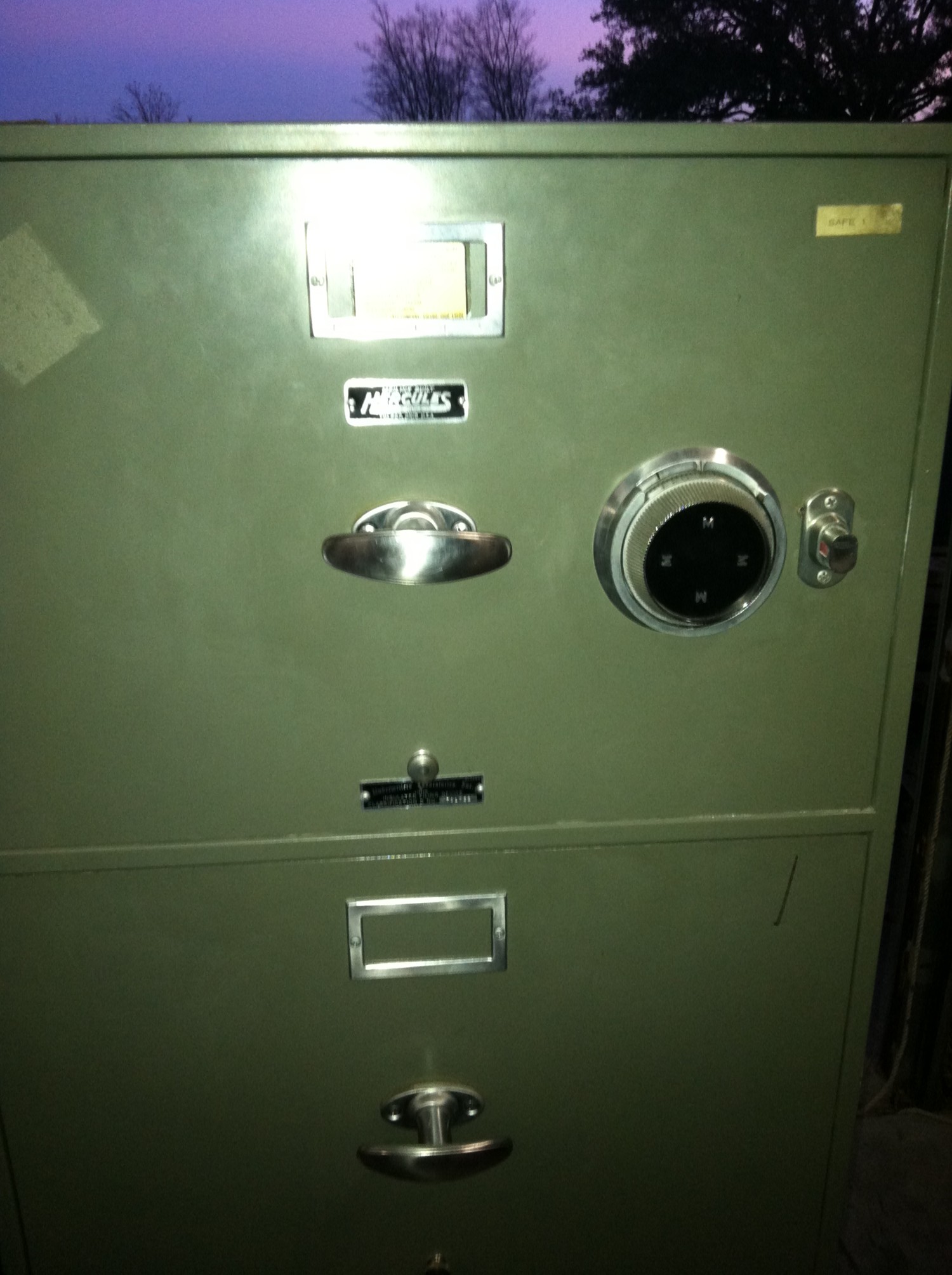 Here is a Hercules fire file safe that we moved Tarrant County Lock