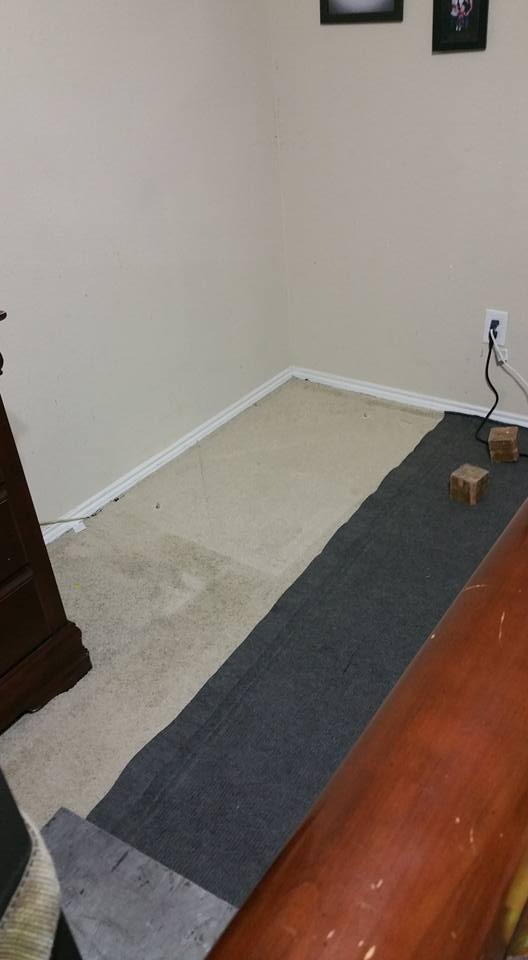 carpet where Cabela's gun safe used to sit