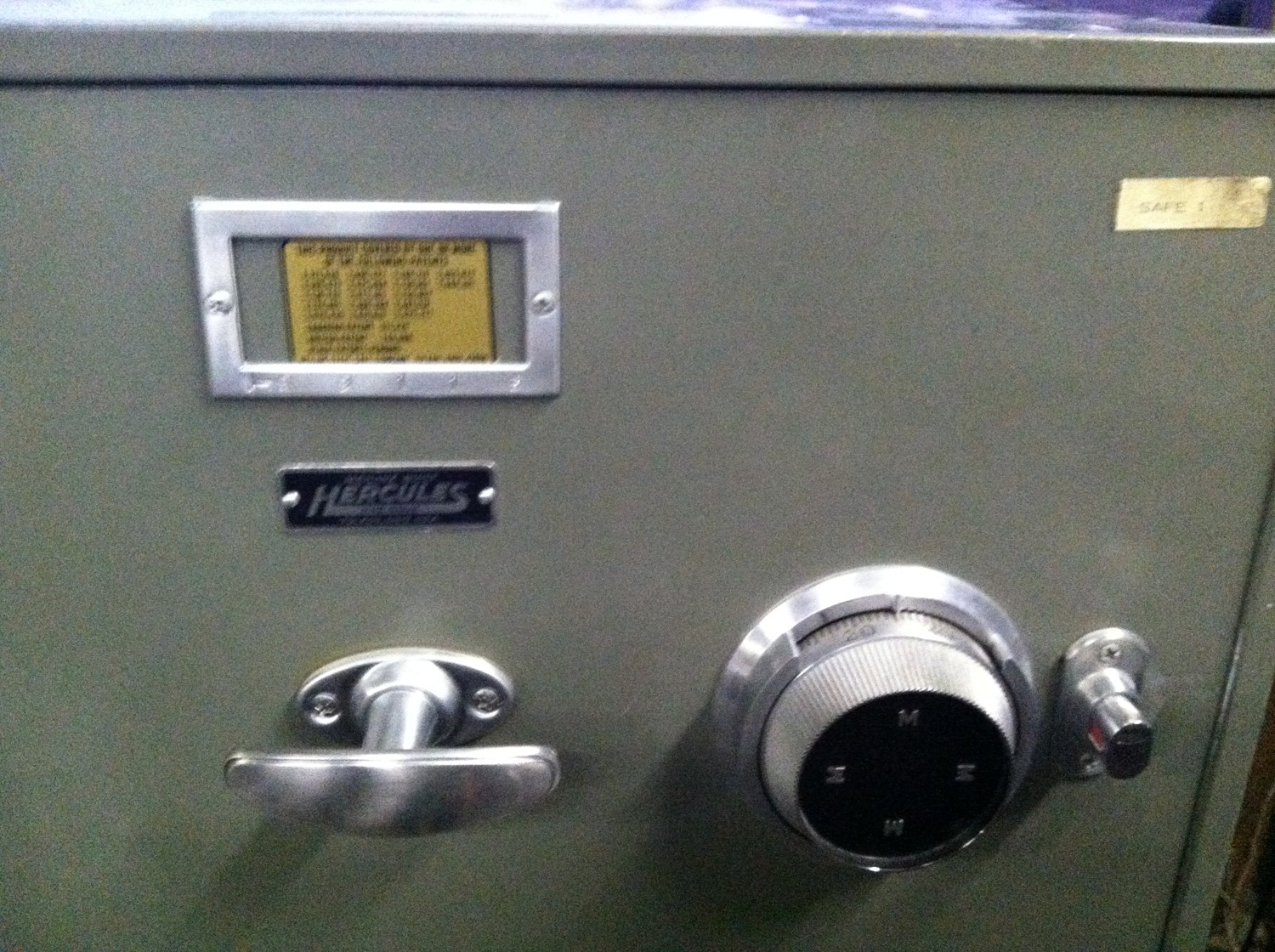 Here is a Hercules fire file safe that we moved Tarrant County Lock