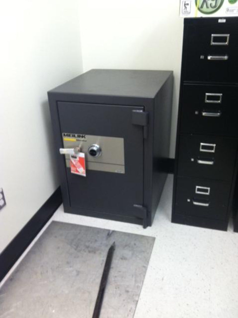 A Meilink tl30 Gibraltar Safe placed in an office