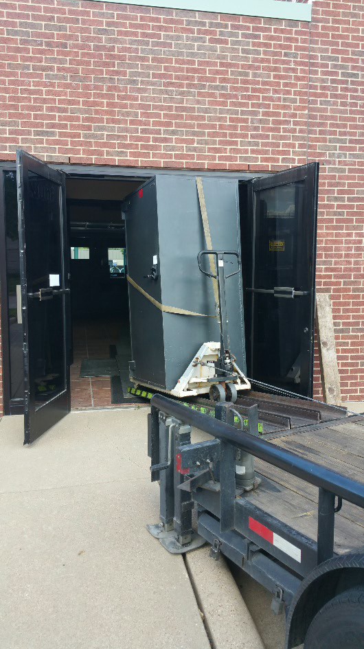 bank move 18 - Today we removed from a bank that closed a TL-15 rated night depository safe, a TL15 rated cash safe and all of the safe deposit boxes from the vault